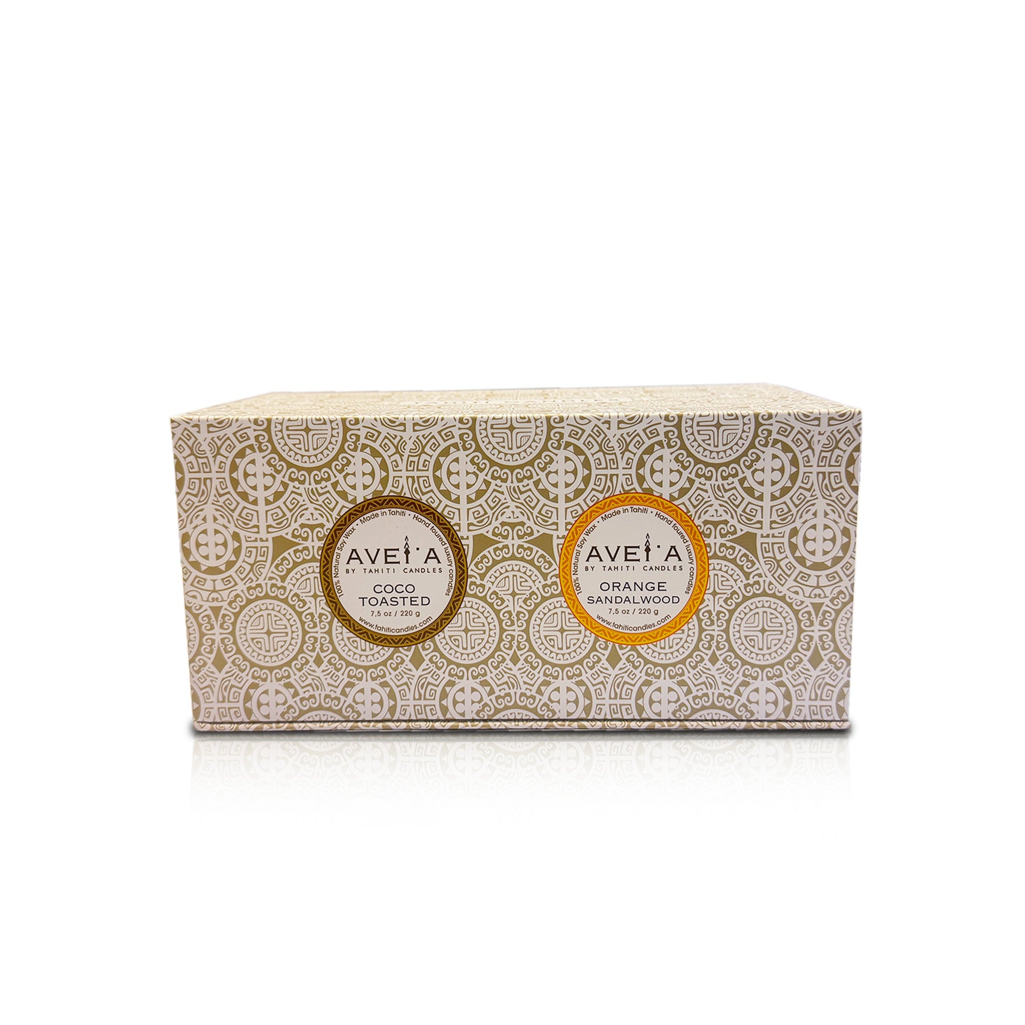 Coffret Bougies Coco & Orange Santal 220g | Tahiti Candles
