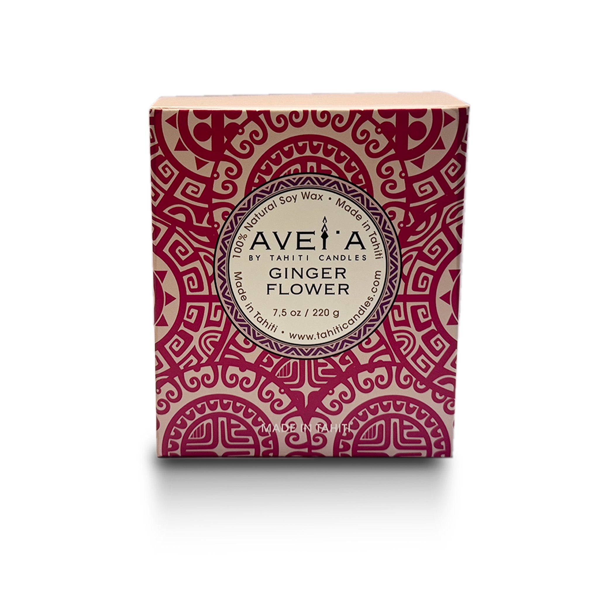 Boîte bougie Ginger Flower 220g vue de face
