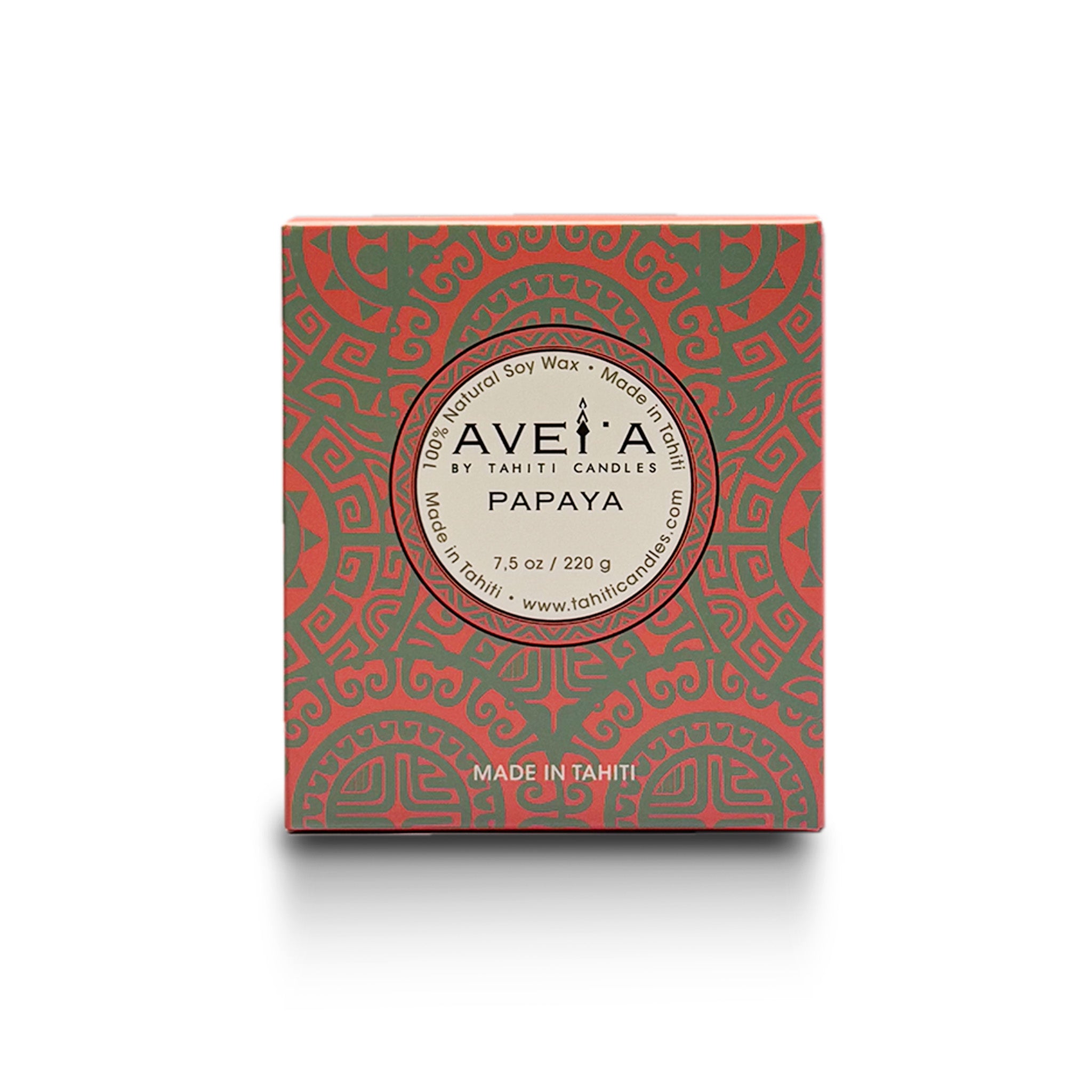 Boîte bougie Papaya 220g vue de face