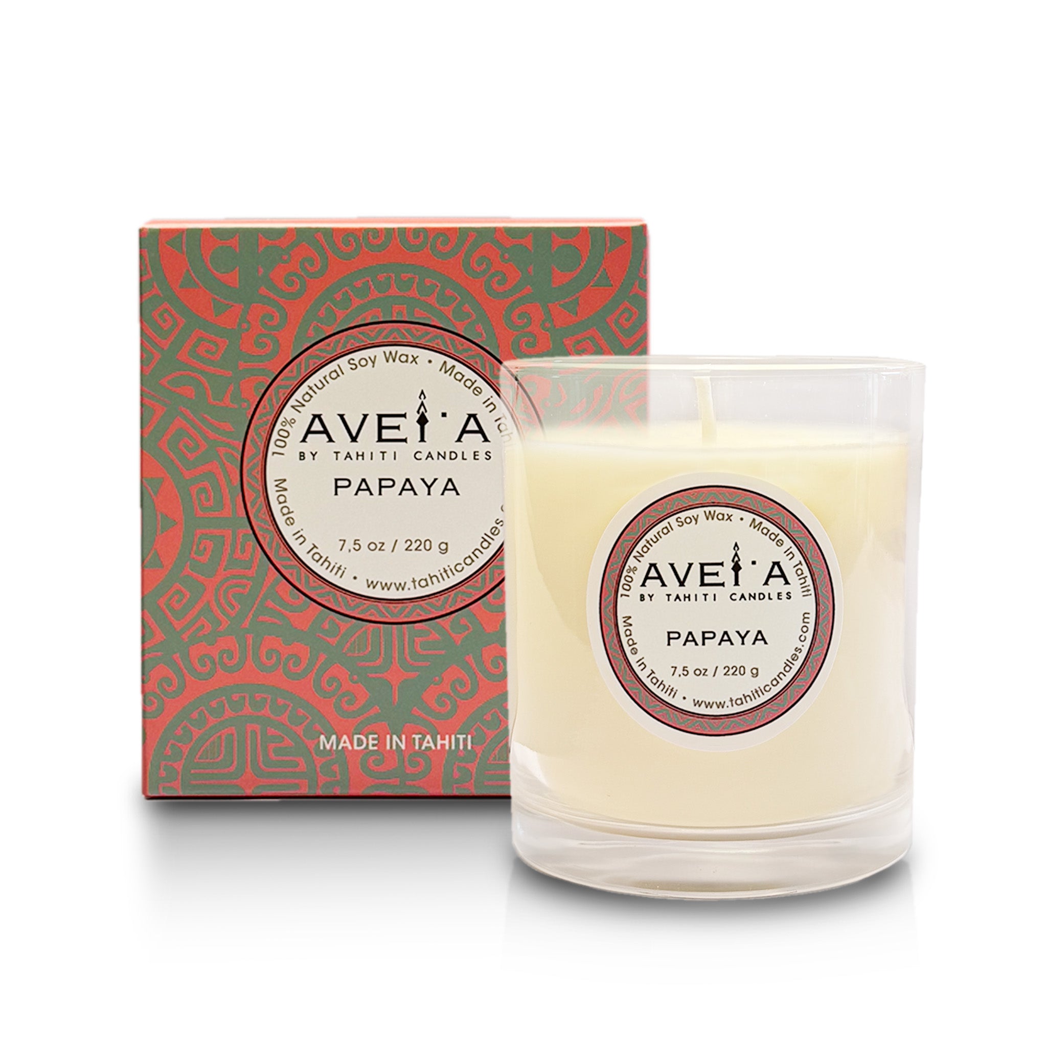 Bougie parfumée Papaya 220g avec boîte - Fragrance papaye exotique
