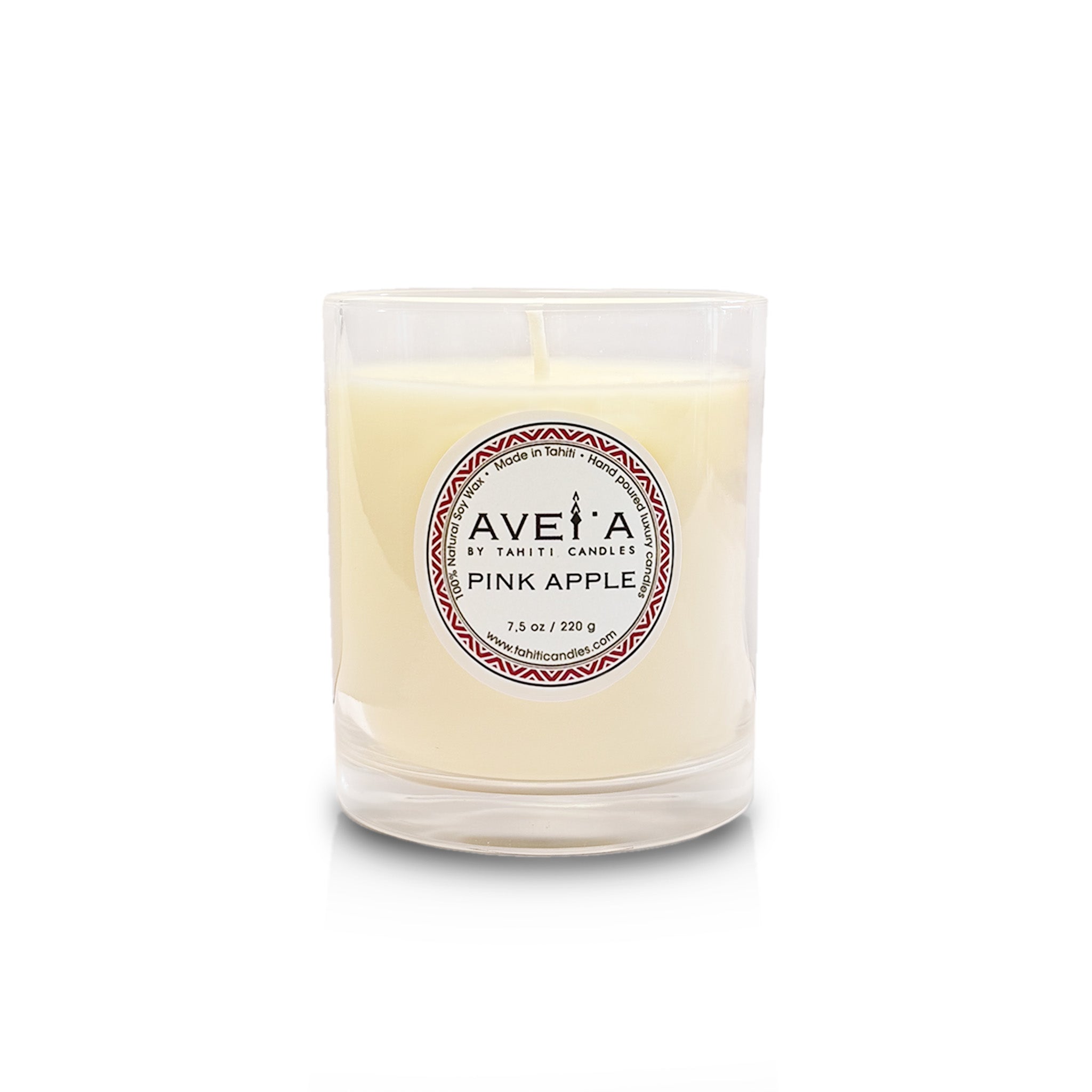 Bougie Pink Apple 220g en pot blanc
