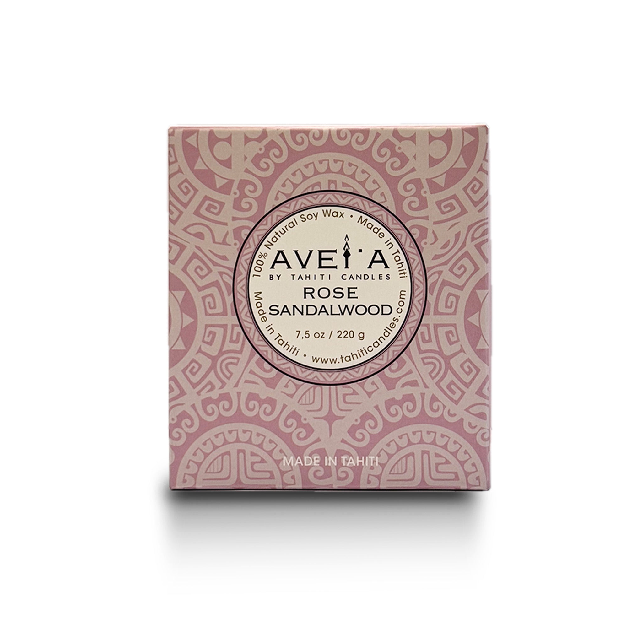Boîte bougie Rose Sandalwood 220g vue de face