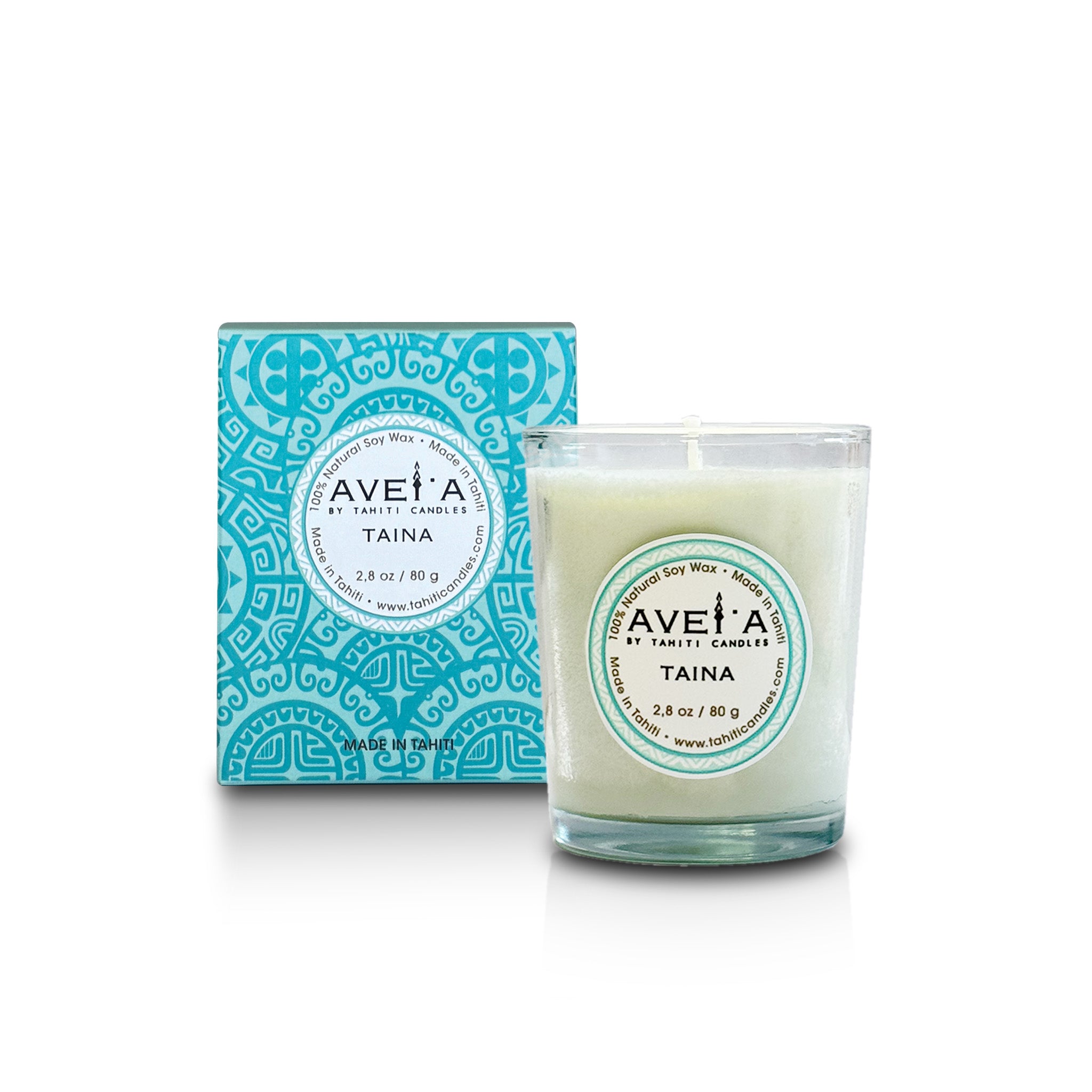 Bougie parfumée Taina 80g avec boîte - Fragrance exotique polynésienne