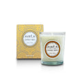 Bougie parfumée artisanale Tahiti Candles Honey Bee en pot de verre avec son emballage décoratif doré