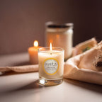 Bougie parfumée Tahiti Candles Orange Santal 80g en pot de verre avec cire naturelle et mèche coton