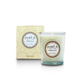 Bougie parfumée Tahiti Candles Vanilla 80g en cire naturelle dans un pot en verre avec sa boîte décorée