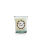 Bougie parfumée Tahiti Candles Vanilla 80g en cire naturelle dans un pot en verre blanc avec mèche en coton